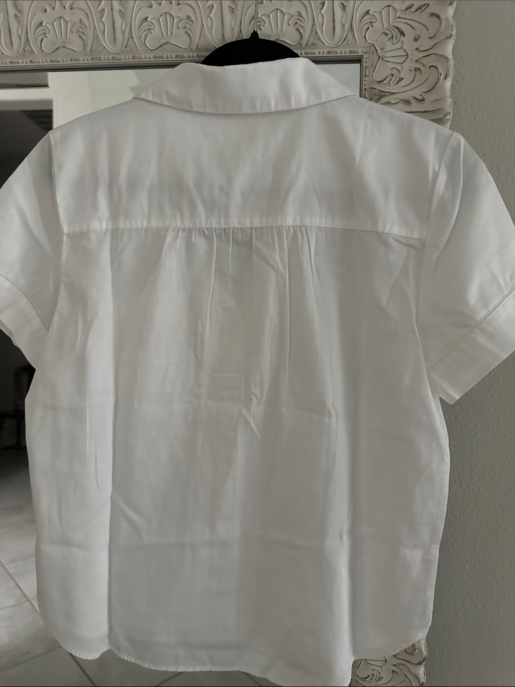 Boll & Branch White 'Bride' Short Sleeve Button Down Top — image 4 of 4